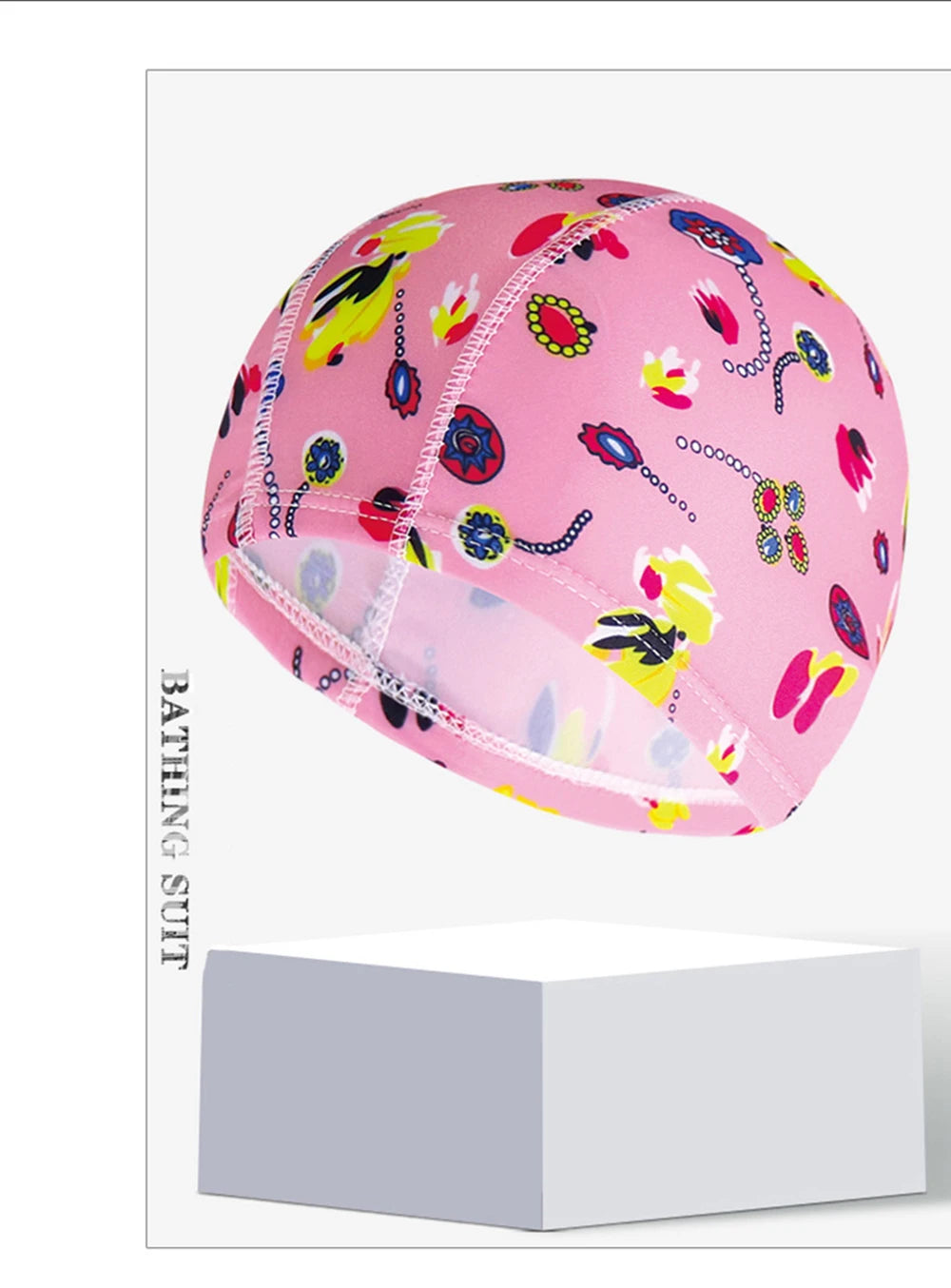 Men Women Fabric Swimming Caps Multi Colors Patterns Printed Swim Pool Water Sports Bathing Hat Elastic Nylon Swim Cap for Adults