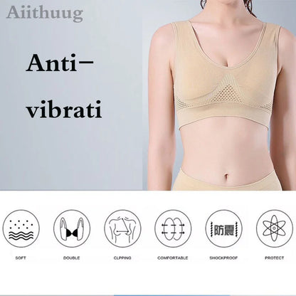 6XL Racerback Sports Bra for Women - Comfortable Sleep Bra Seamless Workout Yoga Bra Plus Size Breathable Mesh Workout