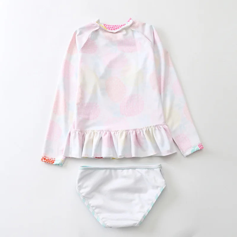 Swimsuit for Girls Unicorn Rash Guards Two Pieces Long Sleeve Children Swimwear Beach Wear Kids Toddler Baby Girl Bathing Suit