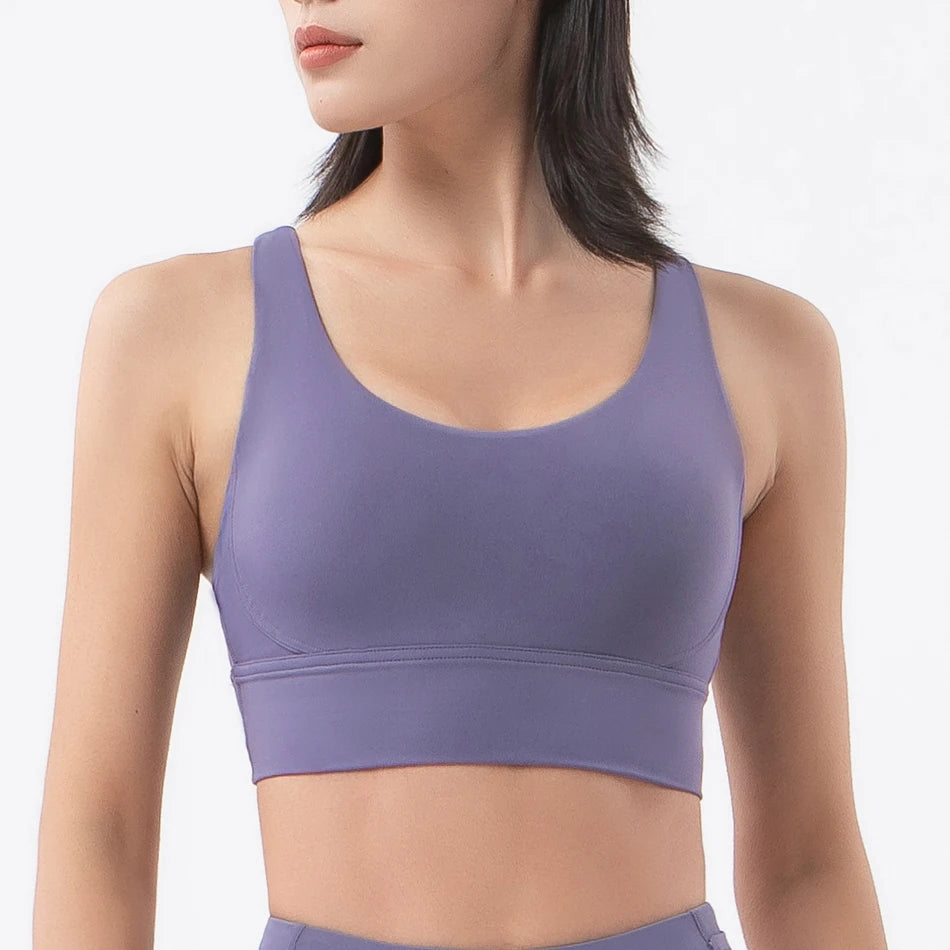 SOISOU Women's High-Neck Keyhole-Back Sports Bra