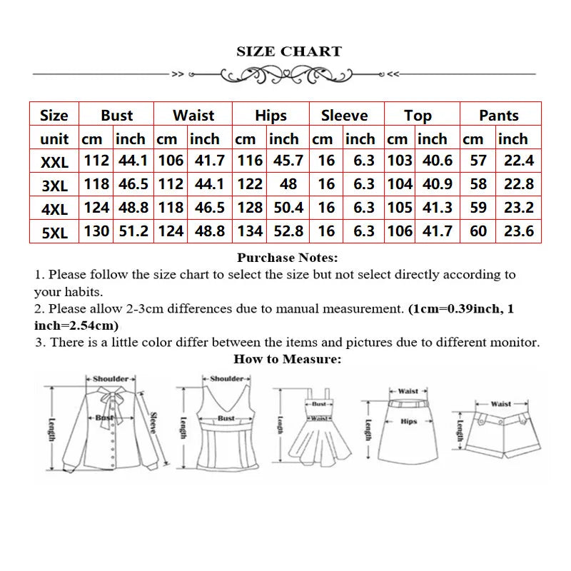 Plus Size Women Clothing Two Piece Set 4xl Summer Slip HemTop Shorts Suit Casual Tracksuit Streetwear