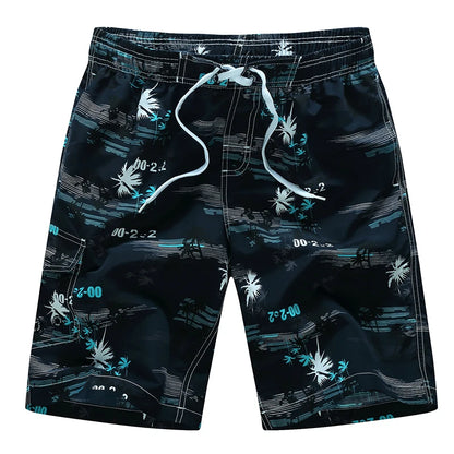 Summer Men Quick-drying Beachwear Plus Size Swimsuit Shorts Male Fashion Casual Loose Hawaii Printing Surf Board Shorts