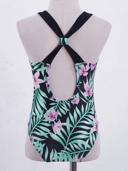 Little Girls Mermaid Fish Scales Swimsuit Sleeveless Cartoon Print One-piece Swimwear Summer Beachwear Bathing Suit