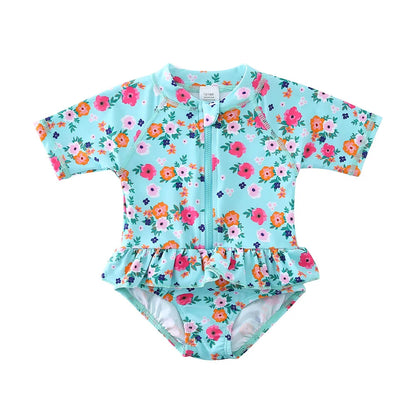 Wishere Swimsuit One-piece Baby Swimwear Girl's Bikini Swimming Rashguard UPF50+ Beachwear Sunsuit Kids Bathing Surfing Suit
