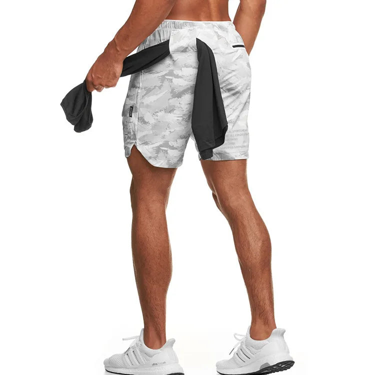 Camouflage Running Shorts Men Gym Fitness Sports Shorts Quick Dry Swim Beach Shorts Jogging Training Short Pants Male Sweatpants