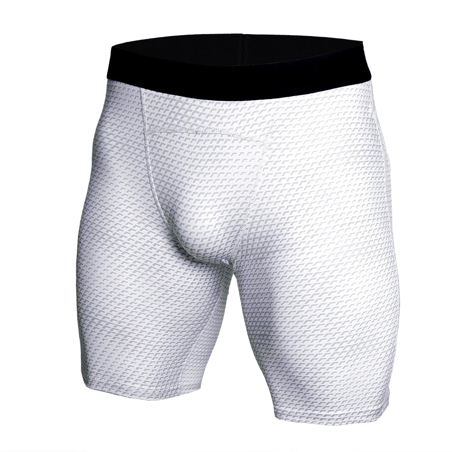 Mens Bodybuilding Fitness Tights Quick Dry Sportswear Gym Leggings MMA Workout Training Running Sports Pants Compression Shorts