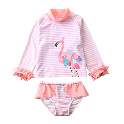 Swimsuit for Girls Unicorn Rash Guards Two Pieces Long Sleeve Children Swimwear Beach Wear Kids Toddler Baby Girl Bathing Suit