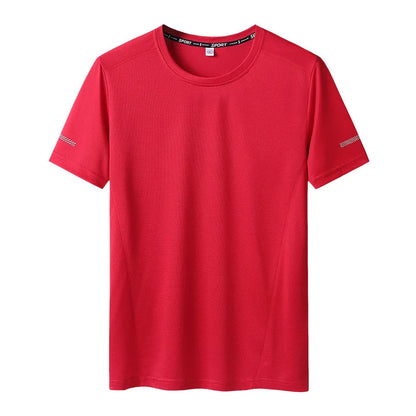 Plus Size 6xl 7xl 8xl 9xl Summer Big Tops Tees Quick Dry Slim Fit T-shirt Men Sport Mesh Short Sleeve Oversized Men's T Shirts