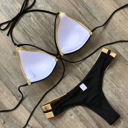 Gold Stamping Women Bikini Set Padded Women Swimsuit Push Up Bikini Swimwear Summer Beachwear Brazil Bathing Suit