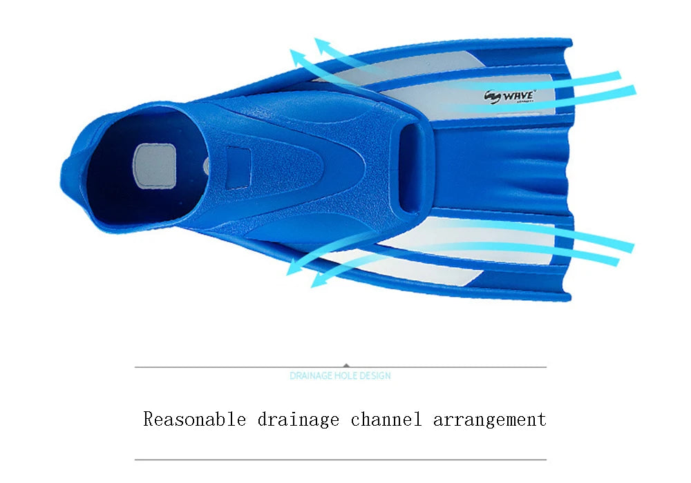 Professional Swimming Training Short Fins for Men and Women, Adult Fins Cover Feet, Breaststroke Free Snorkeling