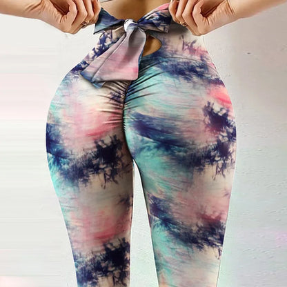 Butterfly Print Leggings Cute Bow High Waist Fitness Pants Hip Lift Workout Leggins Leopard Push Up Leggin