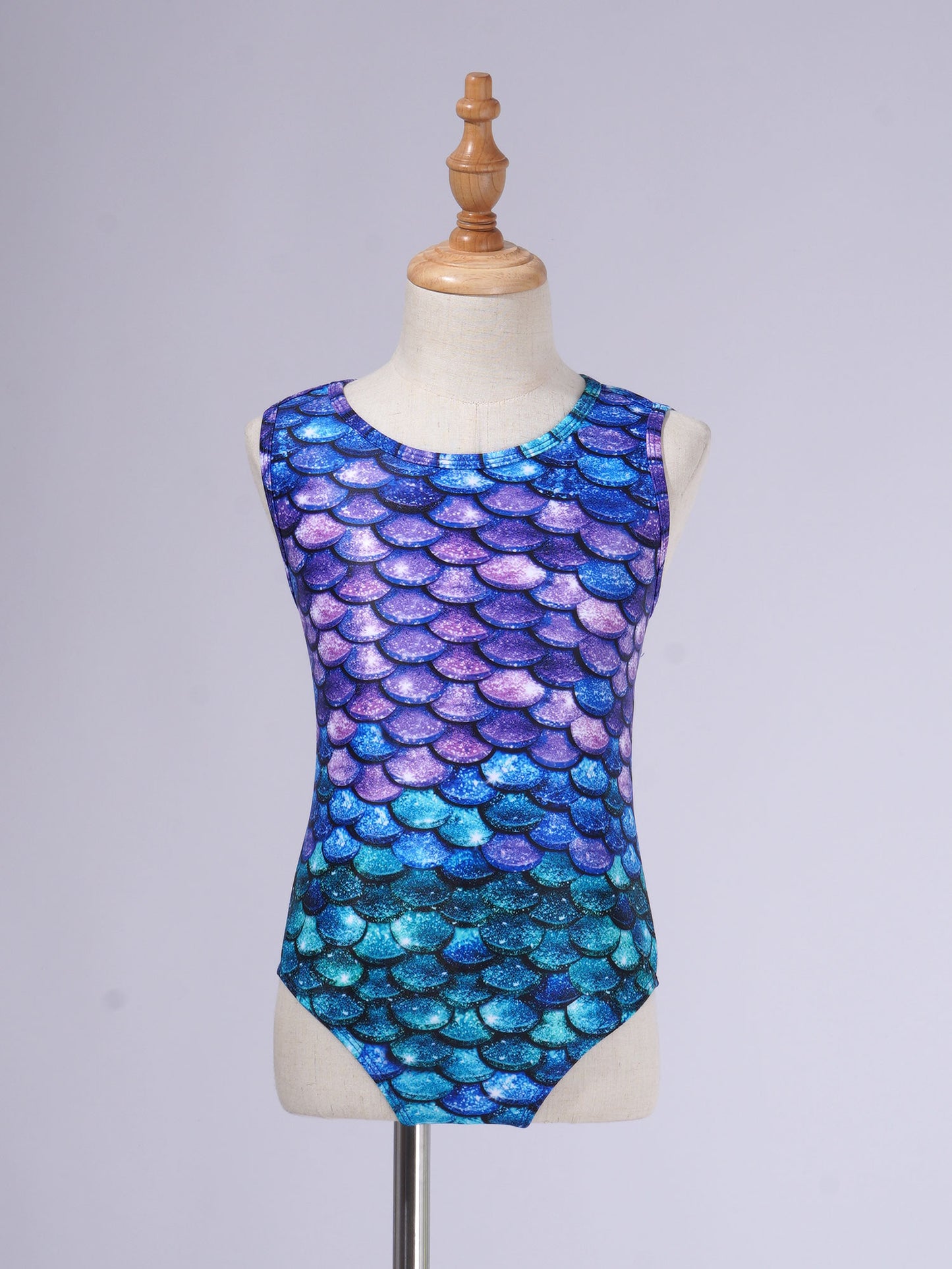 Kids Girls Print One-piece Swimsuit Fish Scales Mermaid Bodysuit Swimwear Pool Party Water Park Bathing Suit for Beach Vacation