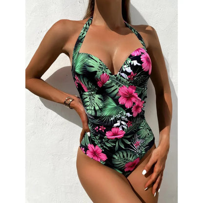 Floral One Piece Large Swimsuits Closed Plus Size Swimwear Female Body Bathing Suit For Pool Beach Women's Swimming Suit