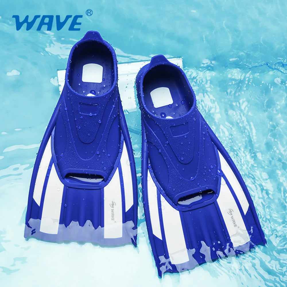 Professional Swimming Training Short Fins for Men and Women, Adult Fins Cover Feet, Breaststroke Free Snorkeling