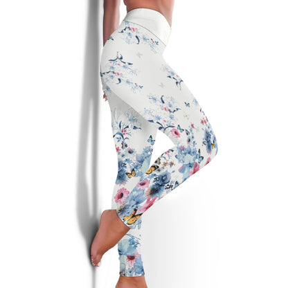 Gym Sports Multi Prints Available Leggings For Women Birds & Butterflies