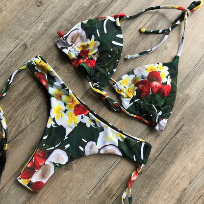 Bikinis Set Women Swimsuit Bandage Two-Piece Swimwear Brazilian Biquínis Beachwear Bathing Suit
