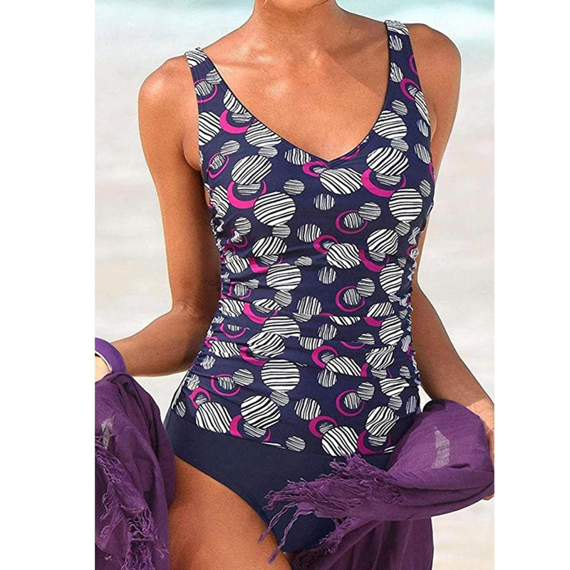 Spot Design Swimsuit One Piece Swimwear Women Monokini Plus Size Swimsuits Dot Bathing Suit Woman Swimwear Bathers