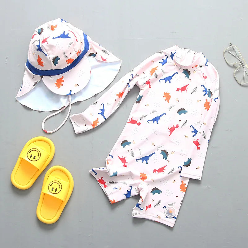 Boys Swimwear and Swimming Trunks Baby Bathing Suit UPF50 UV Protection Boy's Swimsuit Cartoon Children's Rashguard Beach Wear