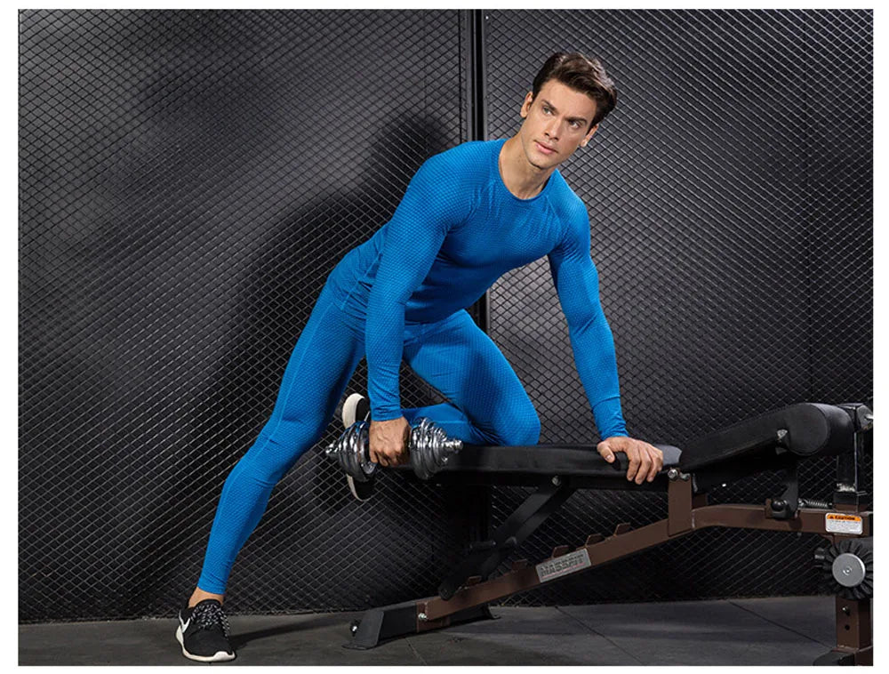 Men Running Shirt Compression Quick Dry Breathable Gym Shirt Elastic Sweat Sport Shirt Fitness Men Clothing Rashguard Male Tops
