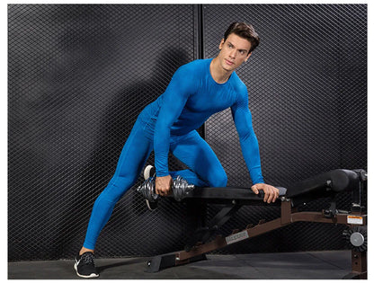 Men Running Shirt Compression Quick Dry Breathable Gym Shirt Elastic Sweat Sport Shirt Fitness Men Clothing Rashguard Male Tops