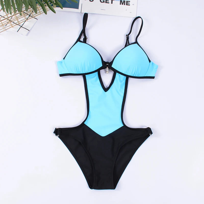 Women One Piece Swimsuit Ladies Hollow Out Brazilian Bikini Fashion Female Swimwear Push Up Beachwear
