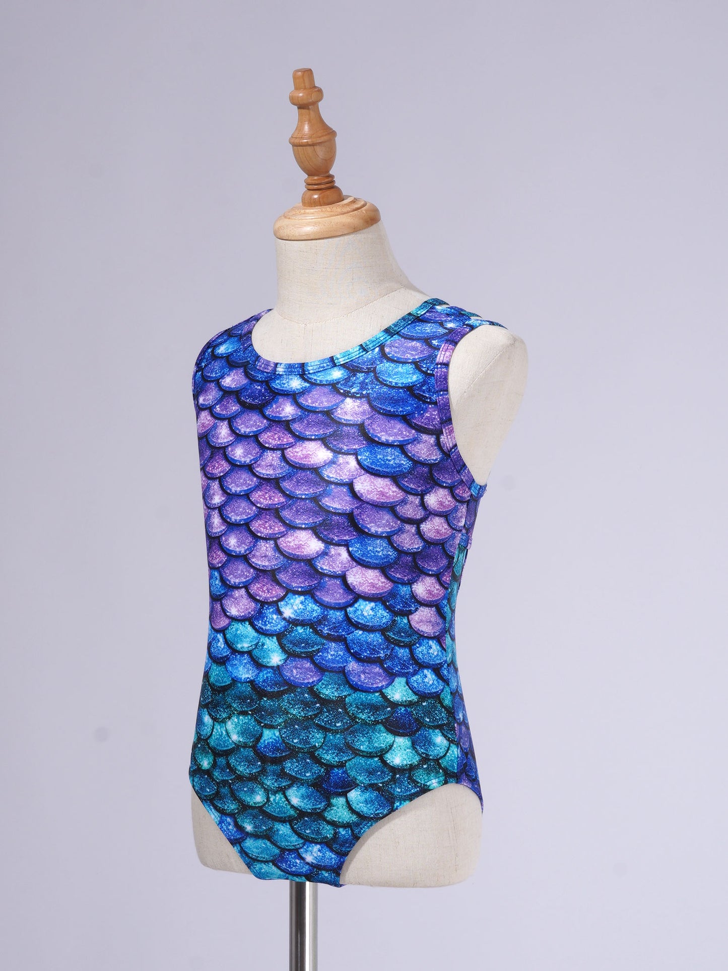 Kids Girls Print One-piece Swimsuit Fish Scales Mermaid Bodysuit Swimwear Pool Party Water Park Bathing Suit for Beach Vacation
