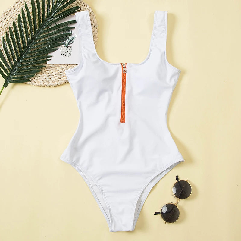 Multi Designs Color Printed Zipper Swimsuit One Piece Swimwear Women Floral Bathers Bathing Swimming Swim Suit Female Beachwear