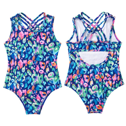 Kids Girls Print One-piece Swimsuit Fish Scales Mermaid Bodysuit Swimwear Pool Party Water Park Bathing Suit for Beach Vacation