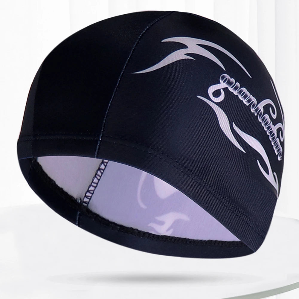 Men Women Fabric Swimming Caps Multi Colors Patterns Printed Swim Pool Water Sports Bathing Hat Elastic Nylon Swim Cap for Adults