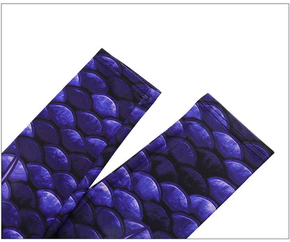 NADANBAO Purple Mermaid Fish Scales Leggings High Waist Stretchy Pants Fitness Workout Push Up Leggings