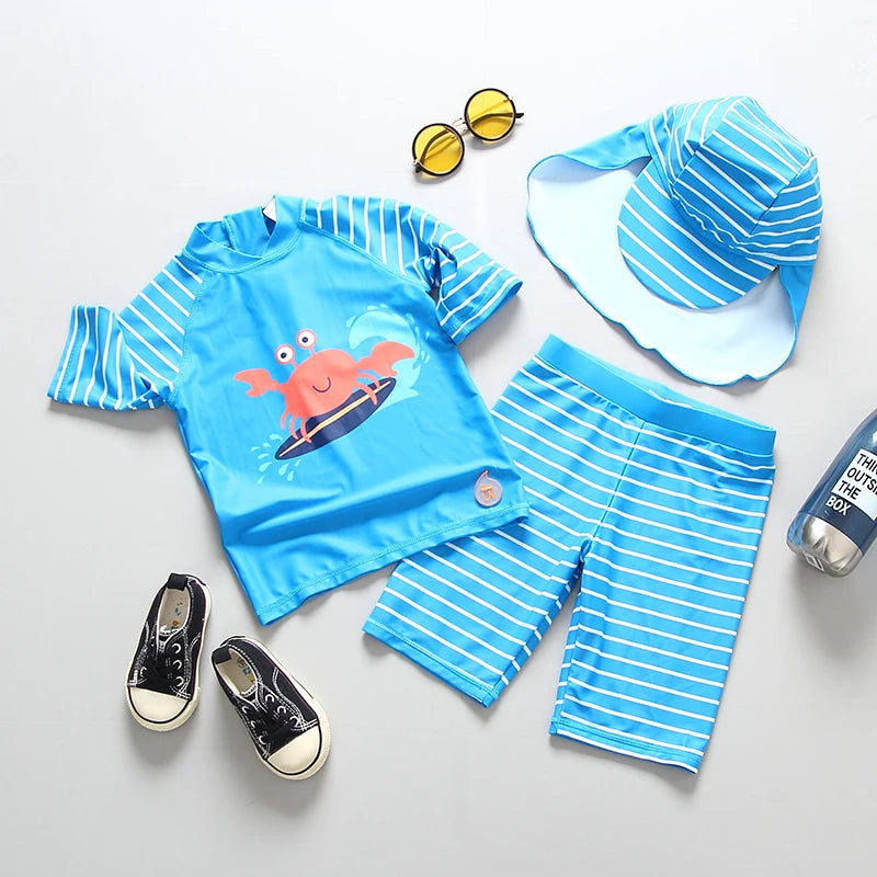 Kids Bathing Suits UV Protection Swimsuit Baby Boy Long Sleeve Swimwear for Children Swimming Suit Child Beach Pool Clothes