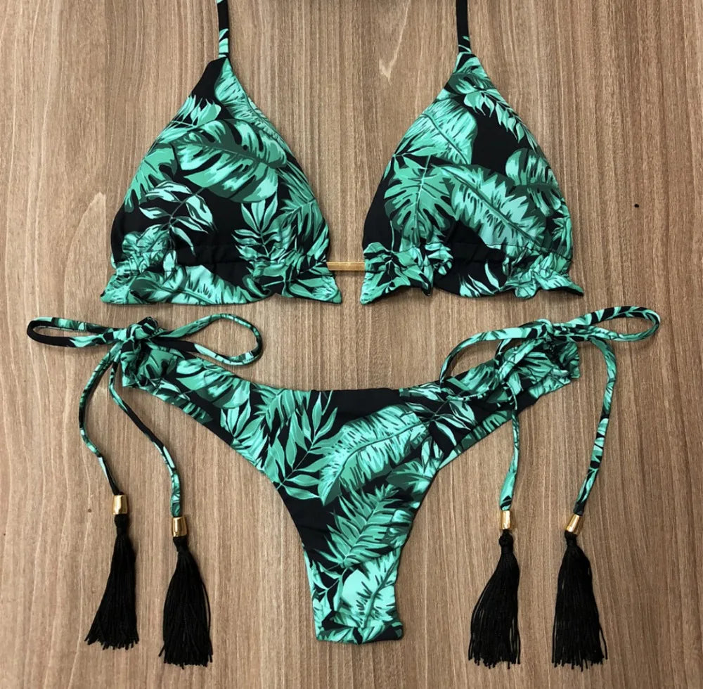 Bikinis Set Women Swimsuit Bandage Two-Piece Swimwear Brazilian Biquínis Beachwear Bathing Suit