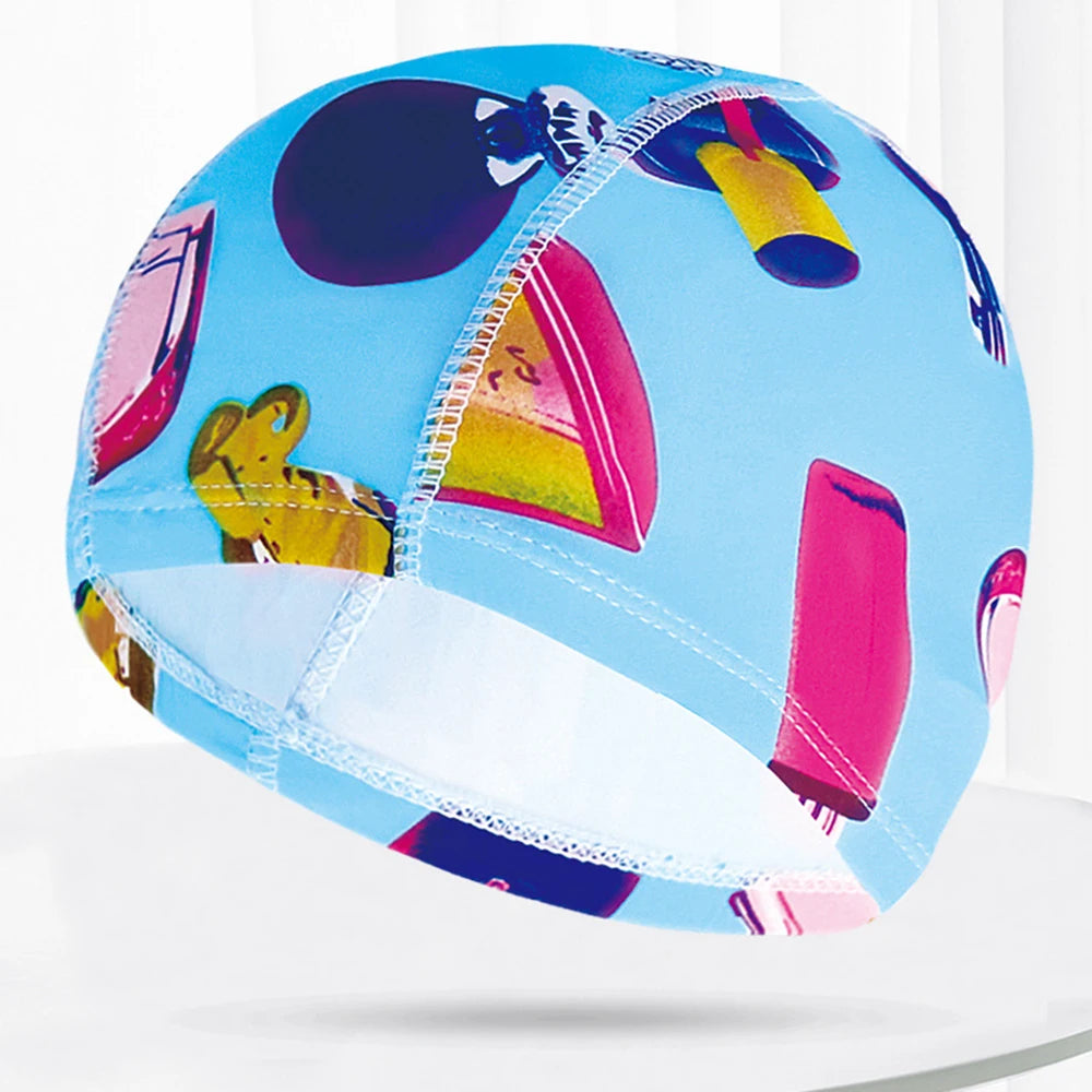 Men Women Fabric Swimming Caps Multi Colors Patterns Printed Swim Pool Water Sports Bathing Hat Elastic Nylon Swim Cap for Adults