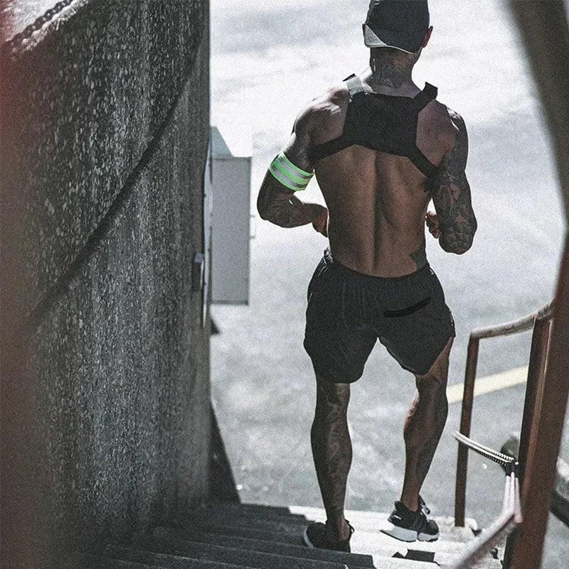 European Men's Sports Summer Double Layer Mobile Phone Pants Gym Exercise Jogging Training Shorts
