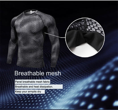 Men Running Shirt Compression Quick Dry Breathable Gym Shirt Elastic Sweat Sport Shirt Fitness Men Clothing Rashguard Male Tops
