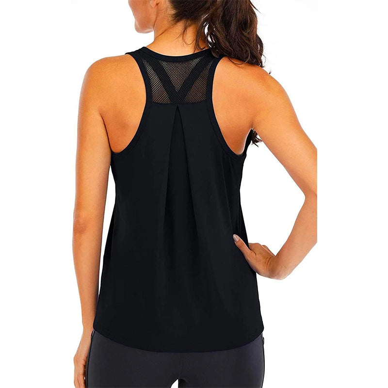 Yoga Shirt Female Style T-Shirt Loose Fitness Tops Vest Women Sleeveless Sport Tee Quick-Drying Gym Running Workout Blouse