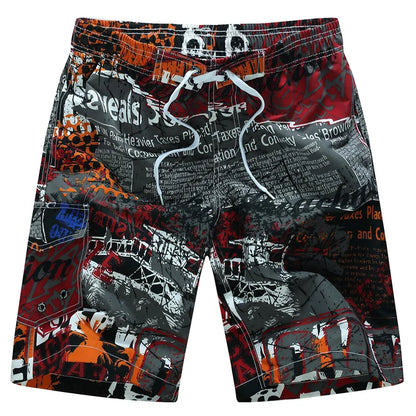 Summer Men Quick-drying Beachwear Plus Size Swimsuit Shorts Male Fashion Casual Loose Hawaii Printing Surf Board Shorts