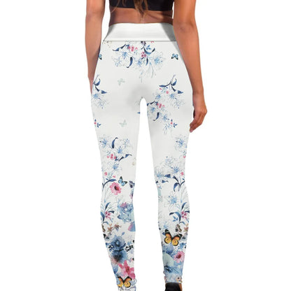 Gym Sports Multi Prints Available Leggings For Women Birds & Butterflies