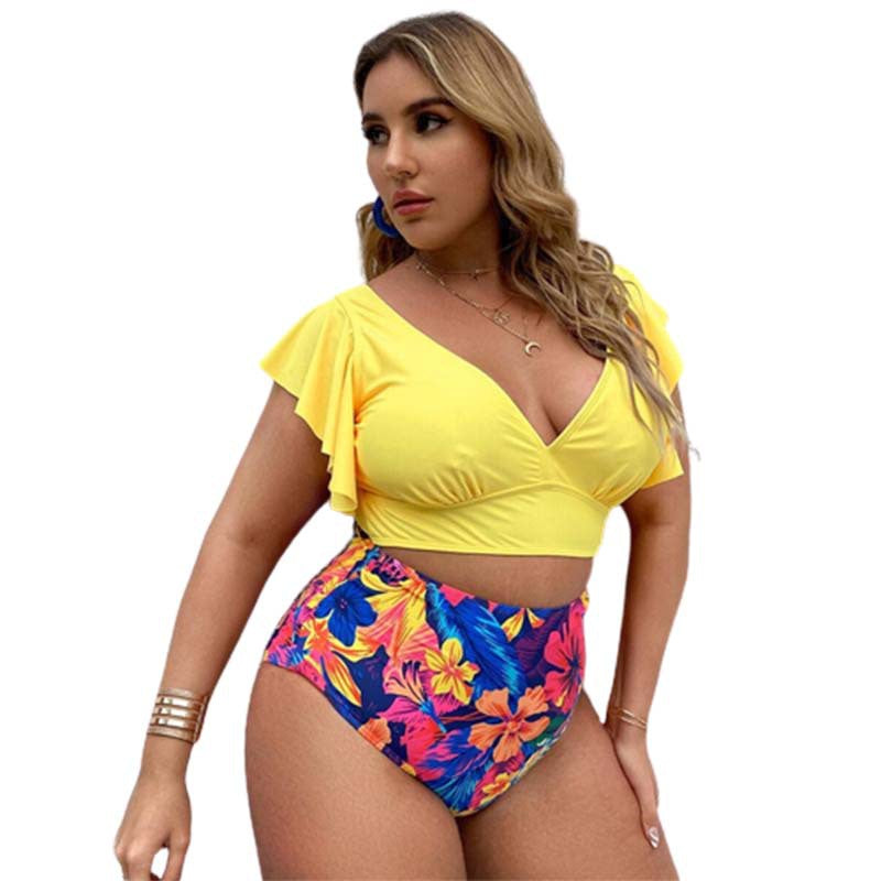 Large Bikini Set Plus Size Swimsuit Women Big Size Swimwear Retro Vintage Bathing Suit Mujer Push Up Biquini  Blue