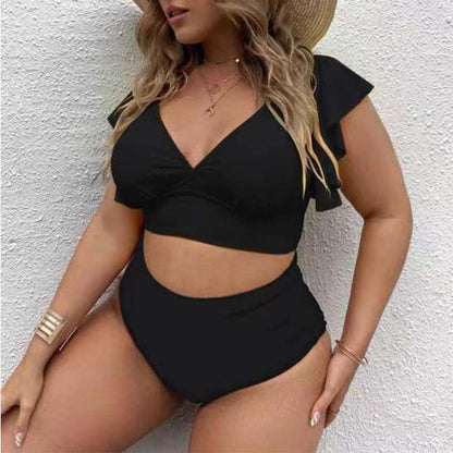 Large Bikini Set Plus Size Swimsuit Women Big Size Swimwear Retro Vintage Bathing Suit Mujer Push Up Biquini  Blue
