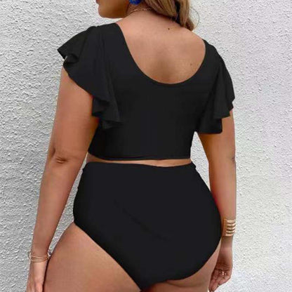 Large Bikini Set Plus Size Swimsuit Women Big Size Swimwear Retro Vintage Bathing Suit Mujer Push Up Biquini  Blue