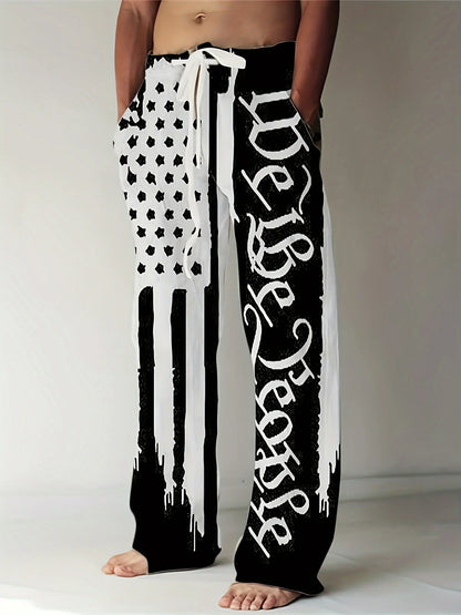 Men's Pants Casual Slim Loose Lightweight Pants Stretch Drawstring Beach Travel Essential Pants