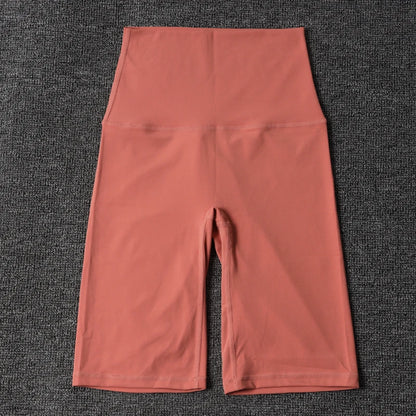 Nylon Women's Shorts Gym Yoga Cycling Shorts High Waist Elastic Breathable No T Line Fitness Womens Clothing 24 Colors