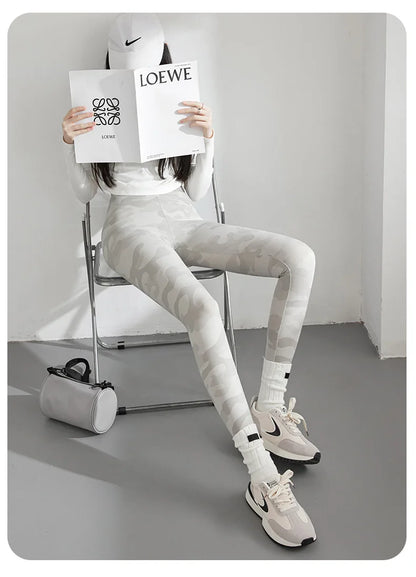 Spring Summer High Waist Colours Camouflage Shark Leggings Women Slim Sport Leisure Leggings Yoga Fitness Leggings