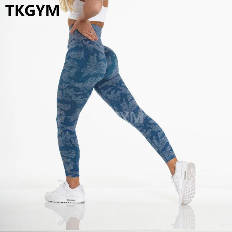 Seamless Workout Gym Leggings Women Camouflage Yoga Pant High Waist Scrunch Butt Fitness Tights 10 Colors XS Sportswear