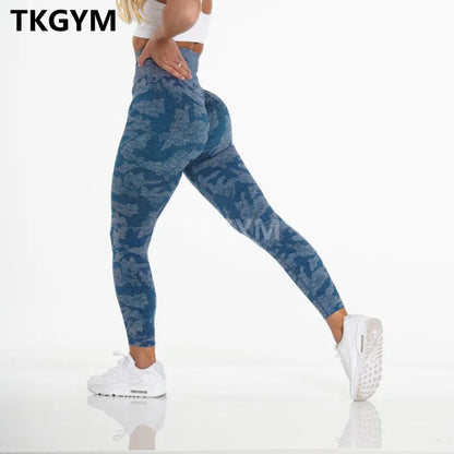 Seamless Workout Gym Leggings Women Camouflage Yoga Pant High Waist Scrunch Butt Fitness Tights 10 Colors XS Sportswear