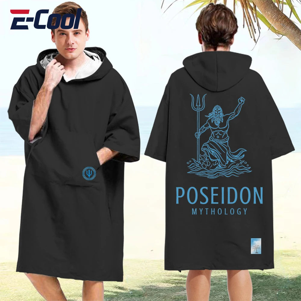 Poncho Towel Change Robe Poncho Quick-drying Hooded Bath Towel Swimming Robe Beach Swimming Surfing Towel Adult