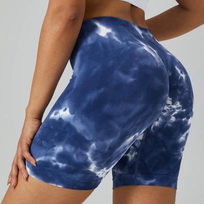 Short Gym Woman Tie Dye Yoga Push Up Sport Shorts Seamless Women Fitness Wear Running Gym Leggings Female Tights Workout Shorts