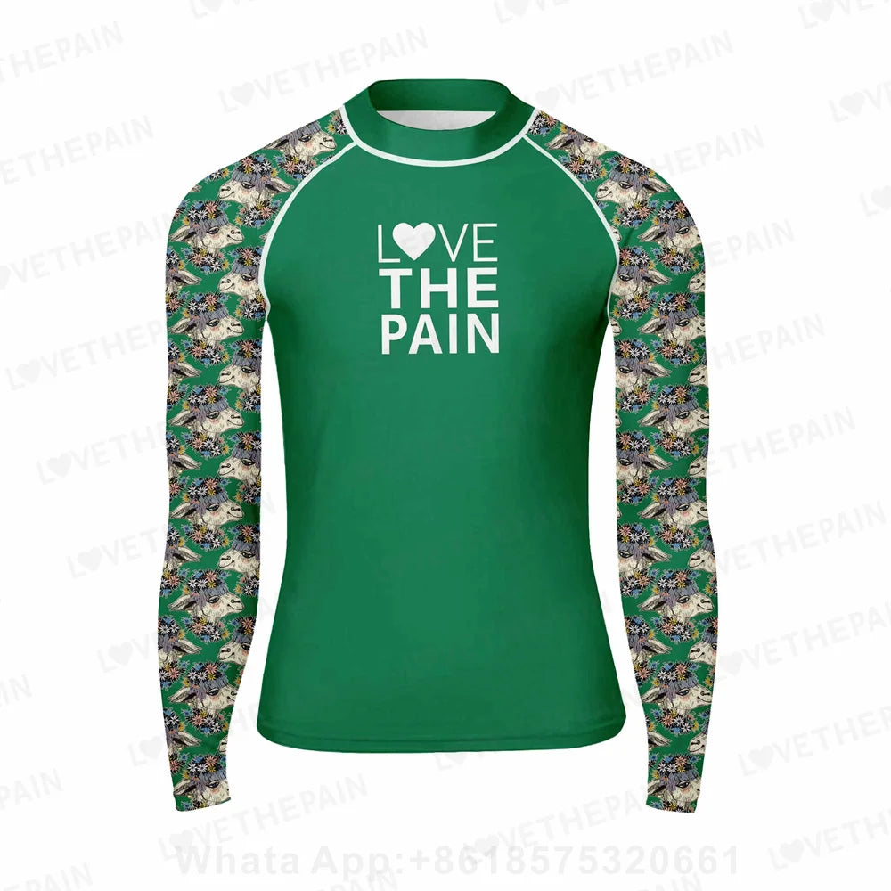 Summer Men's Swimwear Long Sleeve Rash Guards Swim T-Shirts Uv Sun Protetion Swimsuit Beach Skin Suit Water Surf Deck Suit