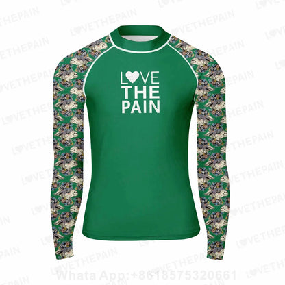 Summer Men's Swimwear Long Sleeve Rash Guards Swim T-Shirts Uv Sun Protetion Swimsuit Beach Skin Suit Water Surf Deck Suit